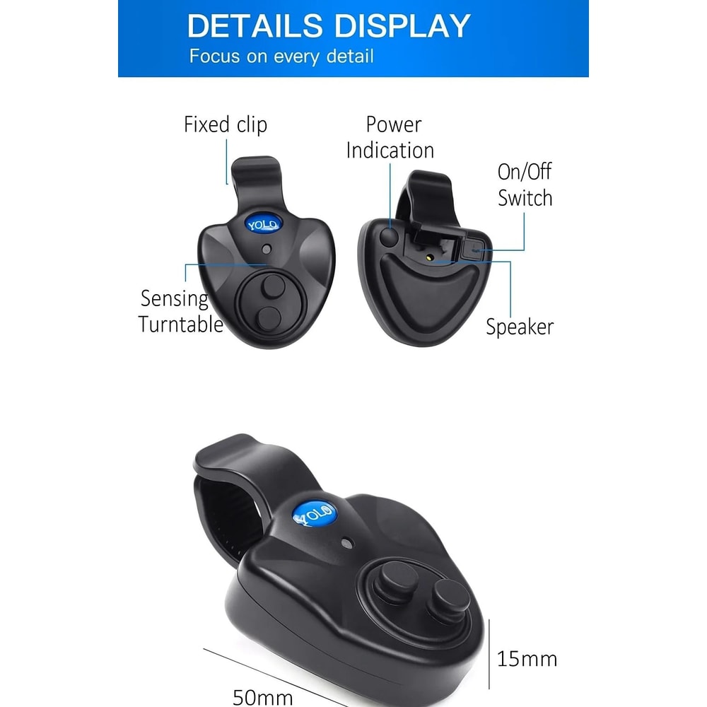 Electronic Fishing Bite Alarm HighVolume Siren Indicator With Rod Buzzer For Day Night Fishing 2
