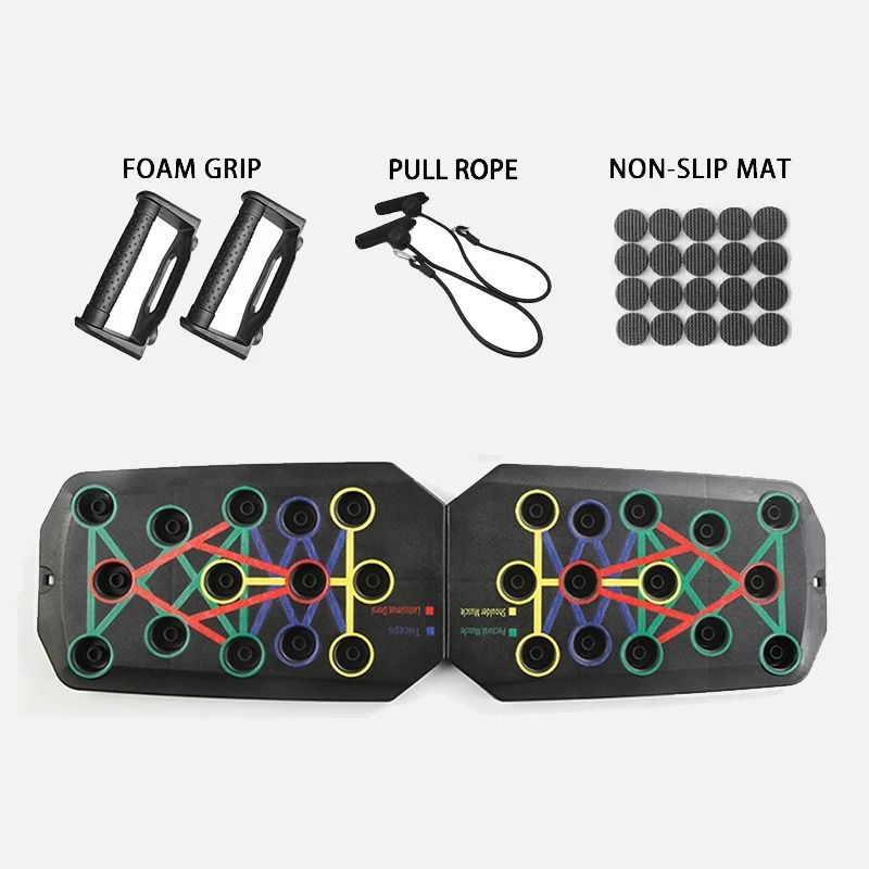 Portable Foldable PushUp Board Set Multifunctional Fitness Equipment For Full Upper Body Training 8