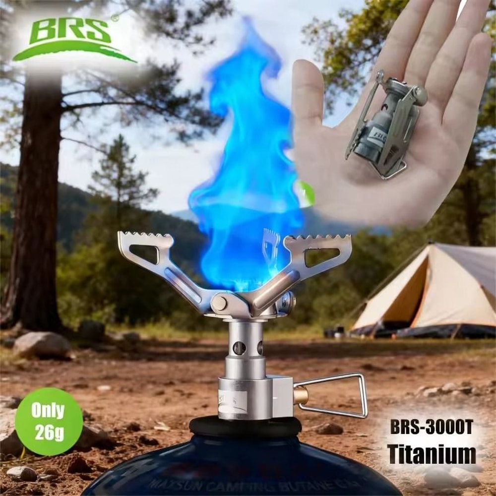 BRS3000T Mini Titanium Camping Stove Ultralight 26g Pocket Furnace For Hiking Survival 0