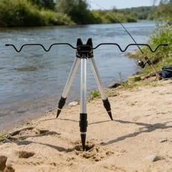 telescopic fishing rod tripod stand – corrosion-resistant aluminum sea pole support frame