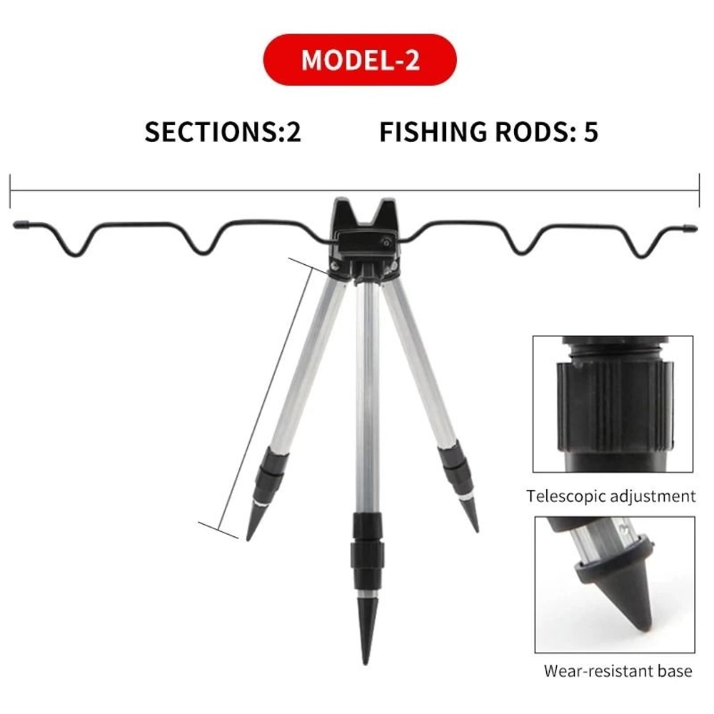 Telescopic Fishing Rod Tripod Stand CorrosionResistant Aluminum Sea Pole Support Frame 2