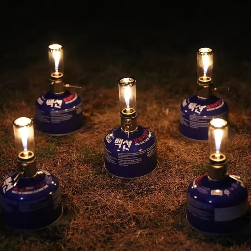 BRS55 Dreamlike Candlelight Lamp Windproof Gas Candle For Tent Lighting Outdoor Camping 0