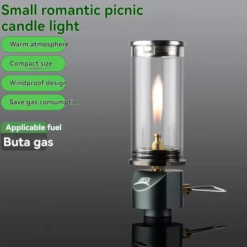 BRS55 Dreamlike Candlelight Lamp Windproof Gas Candle For Tent Lighting Outdoor Camping 2