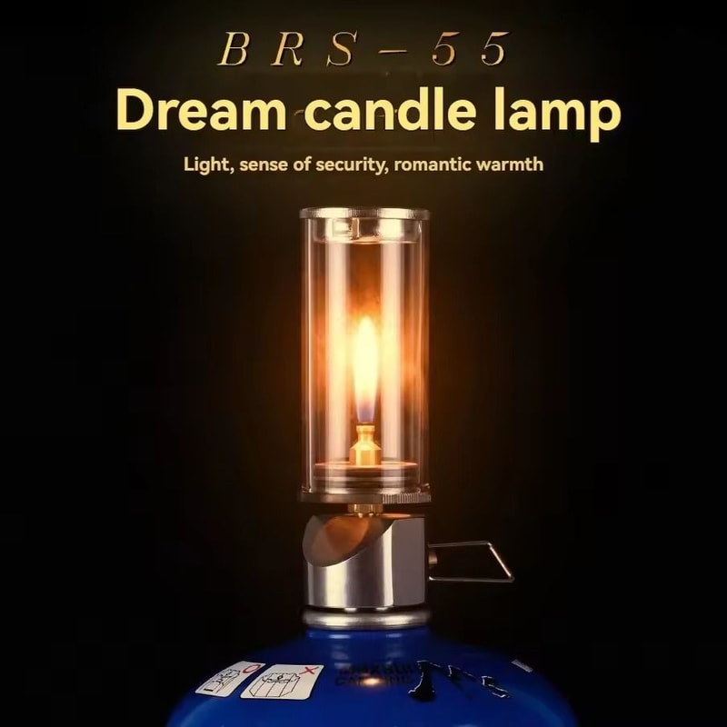 BRS55 Dreamlike Candlelight Lamp Windproof Gas Candle For Tent Lighting Outdoor Camping 3