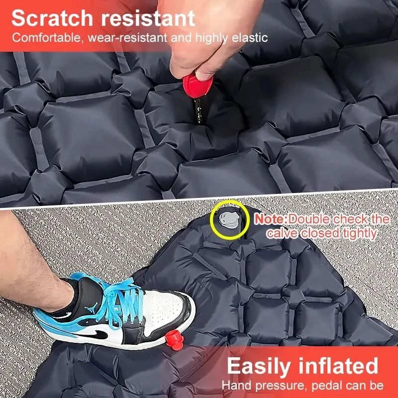 Ultralight Outdoor Camping Air Mattress Portable Inflatable Sleeping Pad With Builtin Pump Pillow 1
