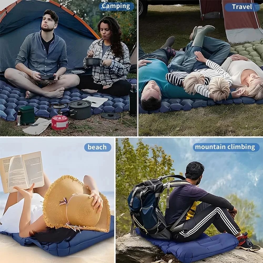 Ultralight Outdoor Camping Air Mattress Portable Inflatable Sleeping Pad With Builtin Pump Pillow 2