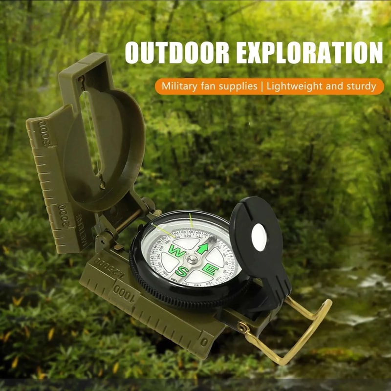 Multifunctional Portable Compass Phosphorescent Lensatic Navigation Tool For Hiking Camping Survi 4