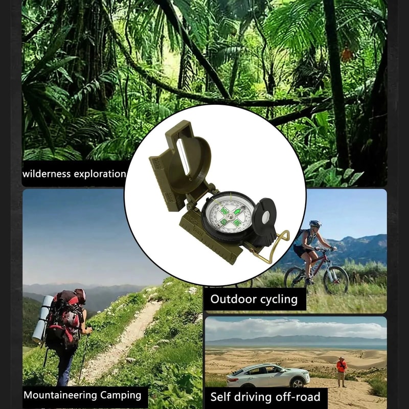 Multifunctional Portable Compass Phosphorescent Lensatic Navigation Tool For Hiking Camping Survi 5