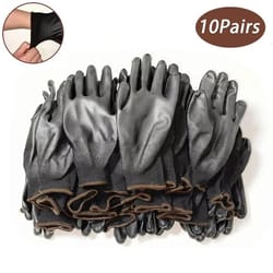 10 pairs durable safety pu gloves – anti-slip & esd protected work gloves for gardening & woodworking