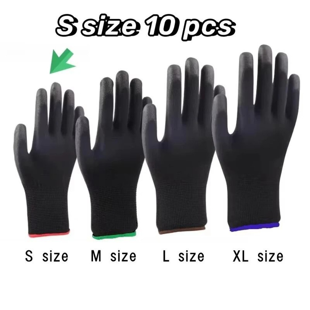 10 Pairs Durable Safety PU Gloves AntiSlip ESD Protected Work Gloves For Gardening Woodworking 5