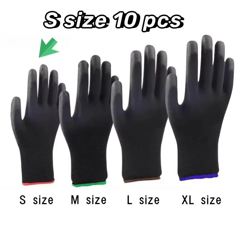 10 Pairs Durable Safety PU Gloves AntiSlip ESD Protected Work Gloves For Gardening Woodworking 6