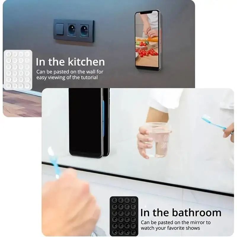 Square Silicone Suction Phone Holder Mat MultiFunctional AntiSlip Suction Cup Stand For Mobile Cas 2