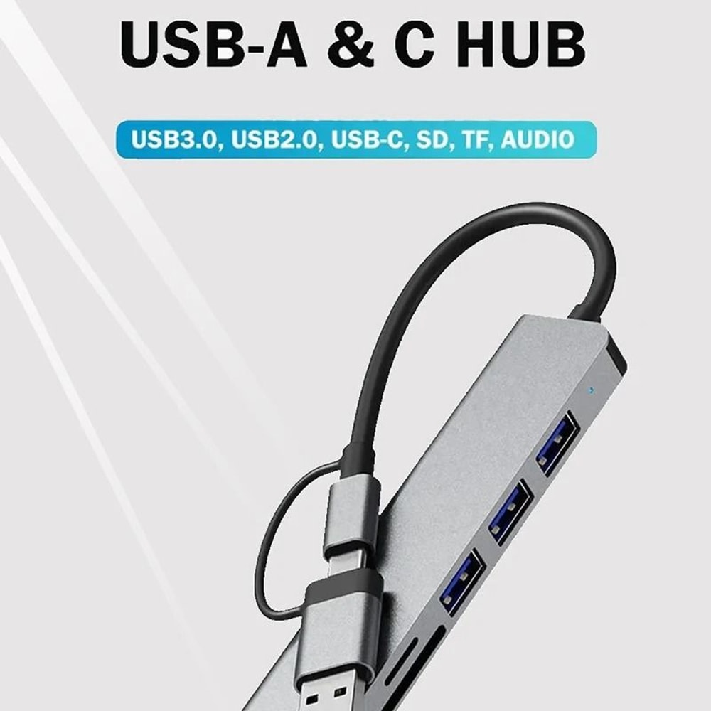 8in2 USB 30 USBC Docking Station Aluminum Multiport Adapter With SDTF Card Reader For Laptops PC 2