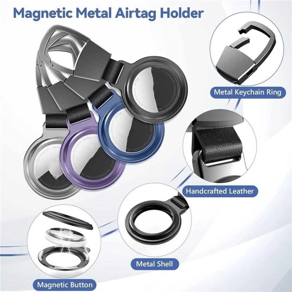 Magnetic Metal Protective Case For Apple AirTag HeavyDuty Keychain Bumper Locator Sleeve 1