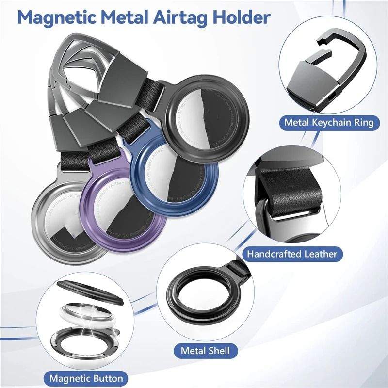 Magnetic Metal Protective Case For Apple AirTag HeavyDuty Keychain Bumper Locator Sleeve 1