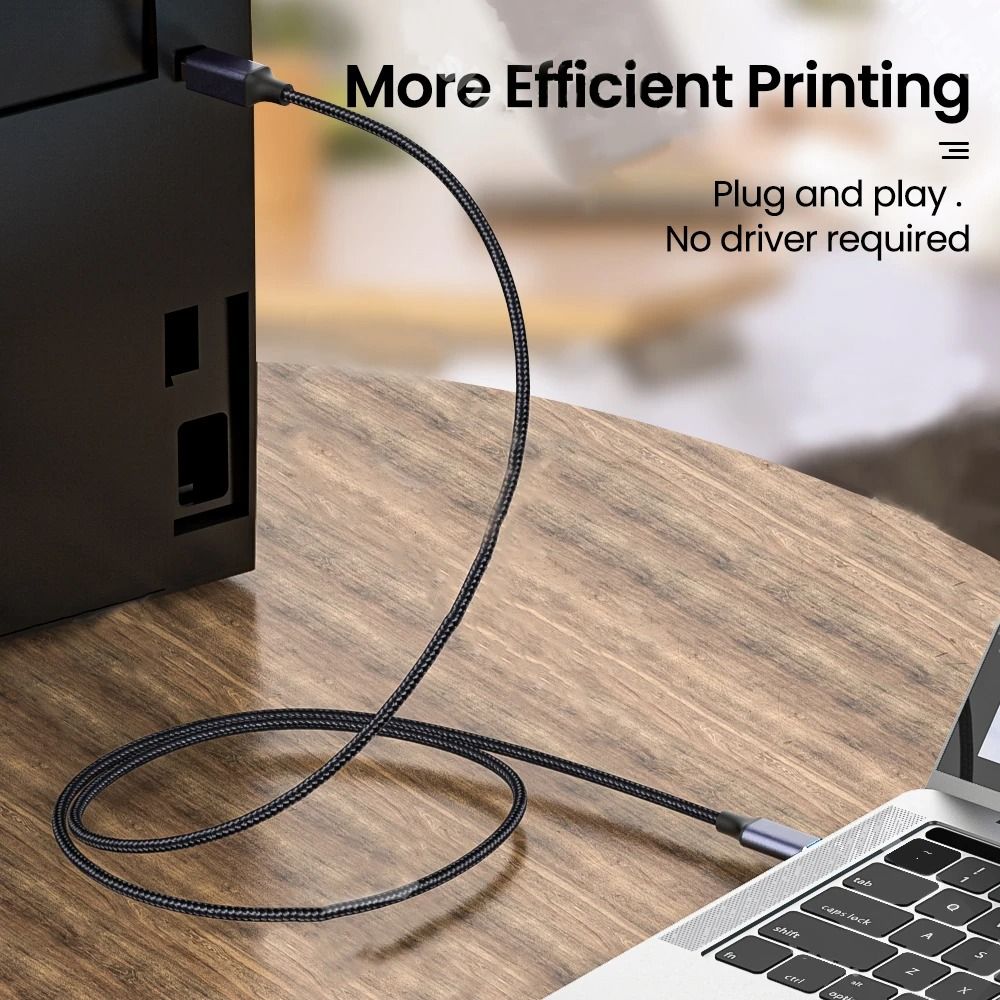 USBC To USBB 20 Braided Printer Cable HighSpeed Scanner Cord For HP Canon Epson MacBook 1