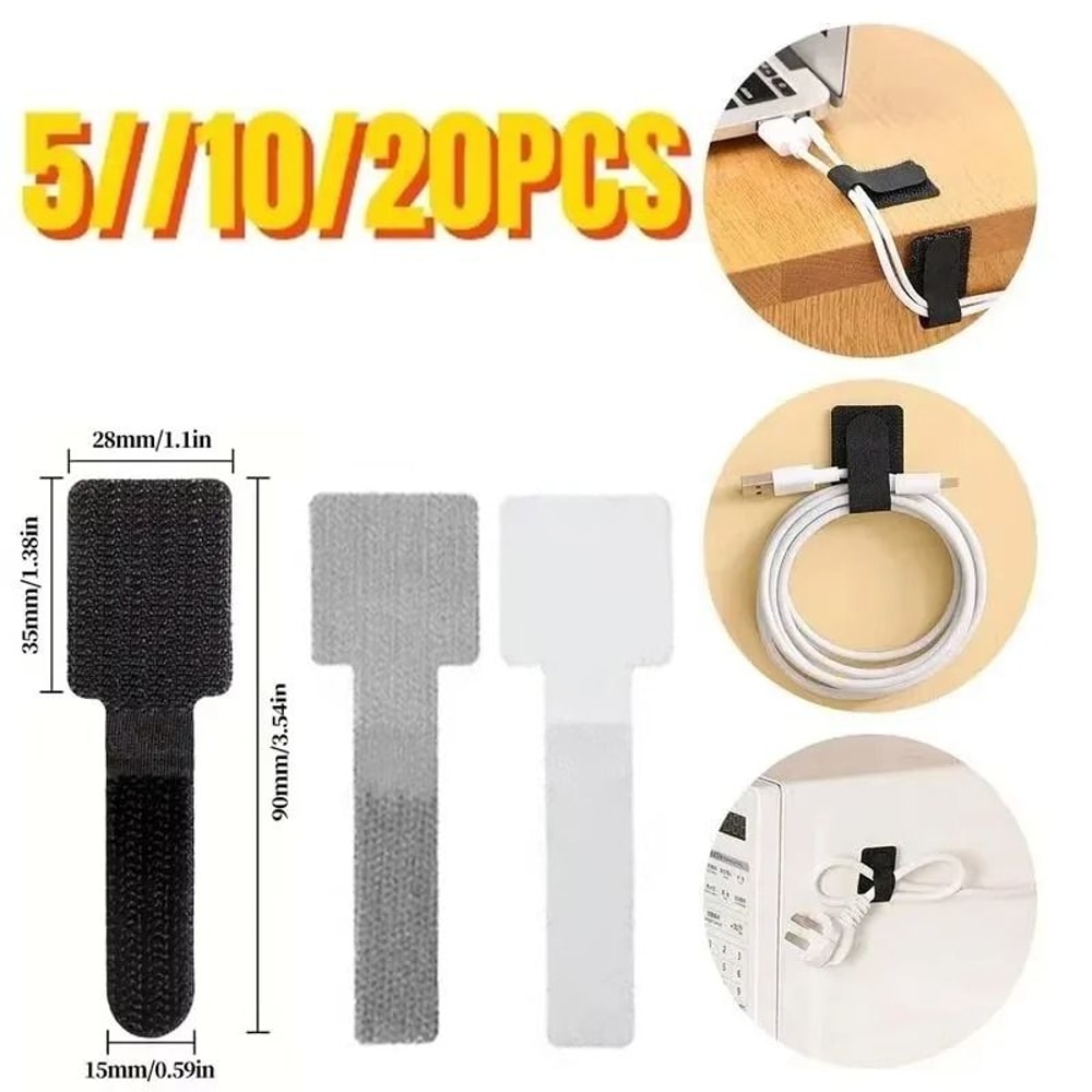 Reusable Fastening Cable Ties MultiPack SelfAdhesive Wire Organizer USB Cable Management For Home 0