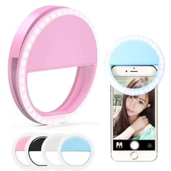 led light ring phone lens selfie light – adjustable brightness mini fill lamp for iphone, android, & laptops