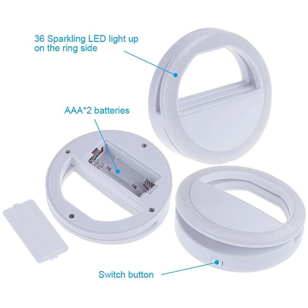 LED Light Ring Phone Lens Selfie Light Adjustable Brightness Mini Fill Lamp For IPhone Android La 5