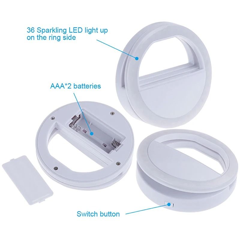 LED Light Ring Phone Lens Selfie Light Adjustable Brightness Mini Fill Lamp For IPhone Android La 5