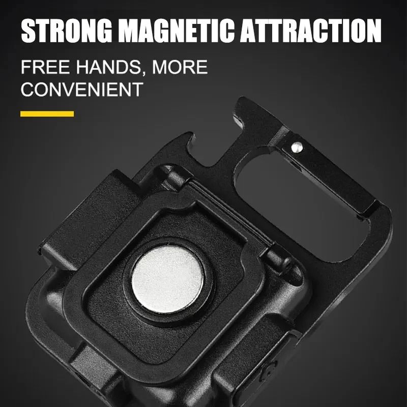 Super Bright 800 Lumens EDC Keychain Flashlight Rechargeable COB Work Light With Bottle Opener Fo 3