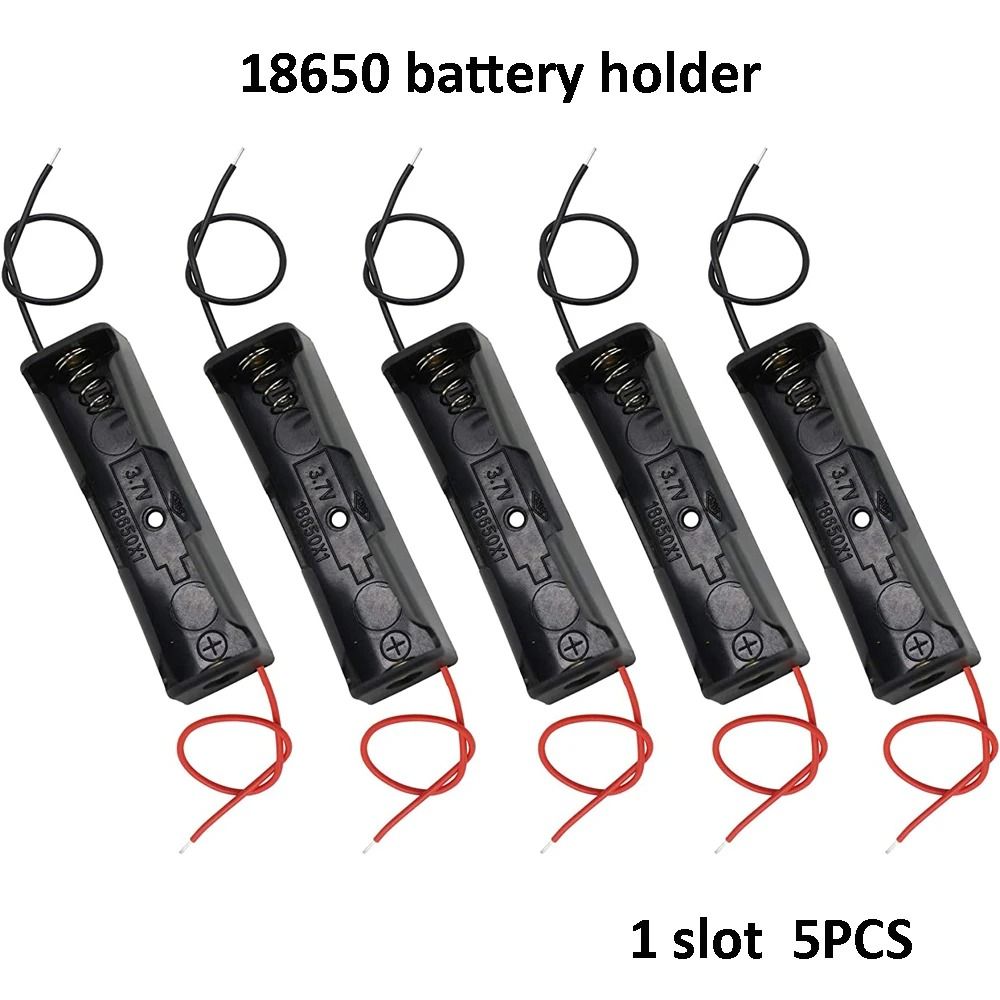 10Piece 18650 Battery Holder Set DIY SingleSlot Plastic Storage Box With PreSoldered Lead Wires 2