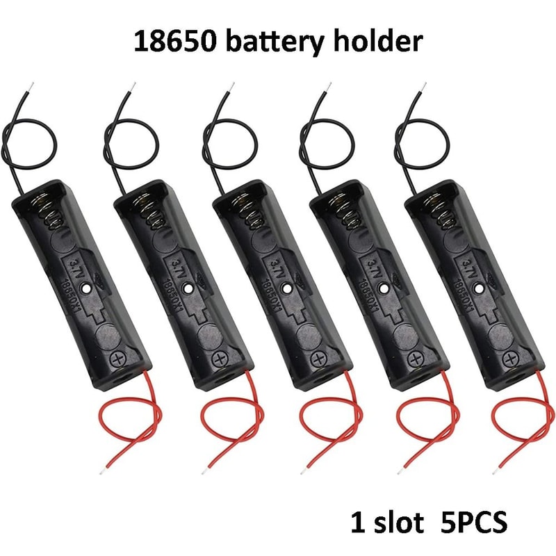 10Piece 18650 Battery Holder Set DIY SingleSlot Plastic Storage Box With PreSoldered Lead Wires 2