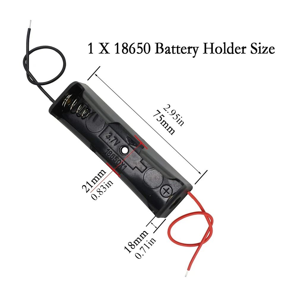 10Piece 18650 Battery Holder Set DIY SingleSlot Plastic Storage Box With PreSoldered Lead Wires 3
