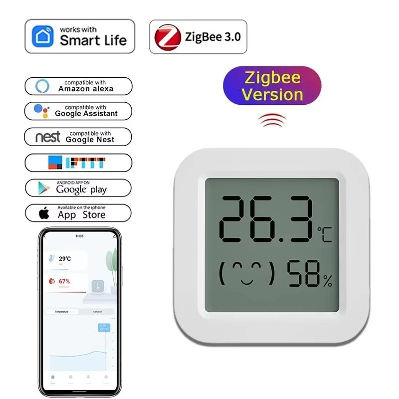 Tuya Smart Temperature Humidity Sensor Wireless BT 50 Indoor Hygrometer For Home Automation 0