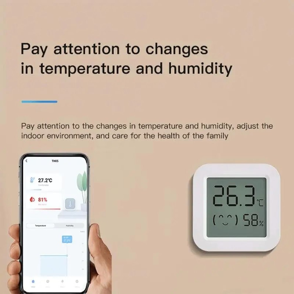 Tuya Smart Temperature Humidity Sensor Wireless BT 50 Indoor Hygrometer For Home Automation 1