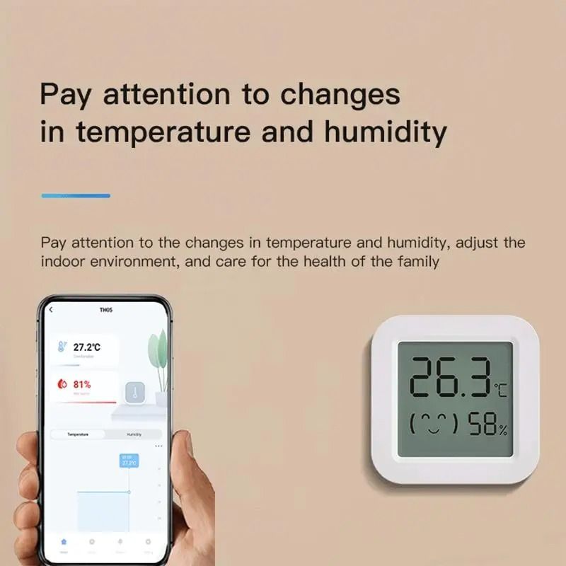 Tuya Smart Temperature Humidity Sensor Wireless BT 50 Indoor Hygrometer For Home Automation 1