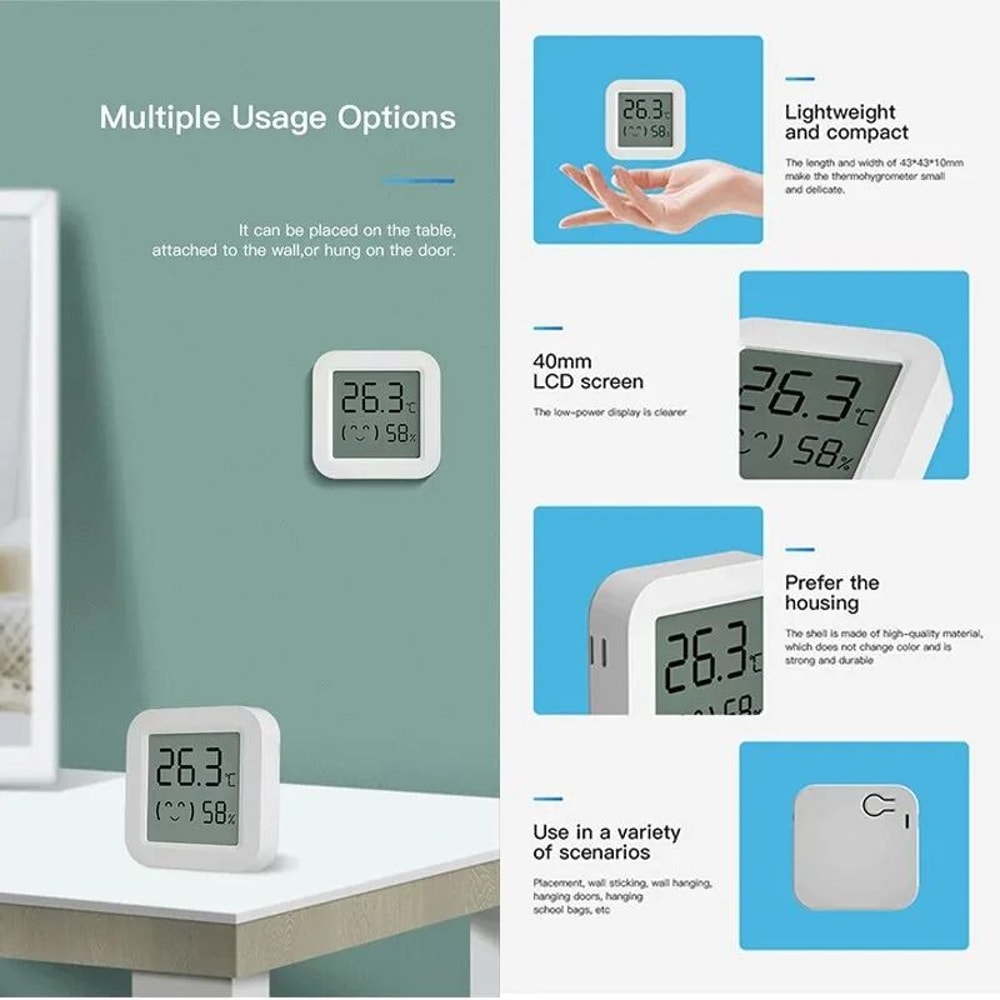 Tuya Smart Temperature Humidity Sensor Wireless BT 50 Indoor Hygrometer For Home Automation 2