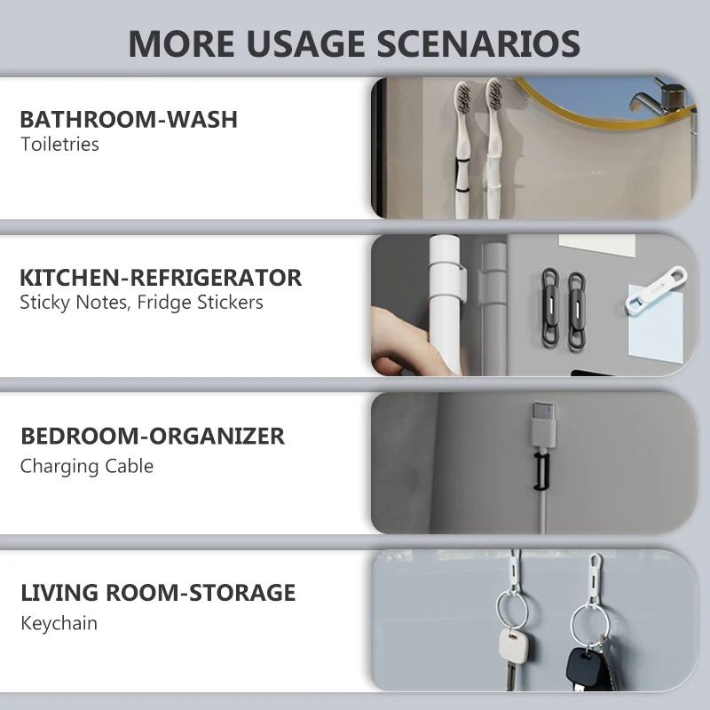 6Piece Magnetic Pencil Holder Set Multifunction Silicone Pen Clips For Tablets Office Organizatio 5