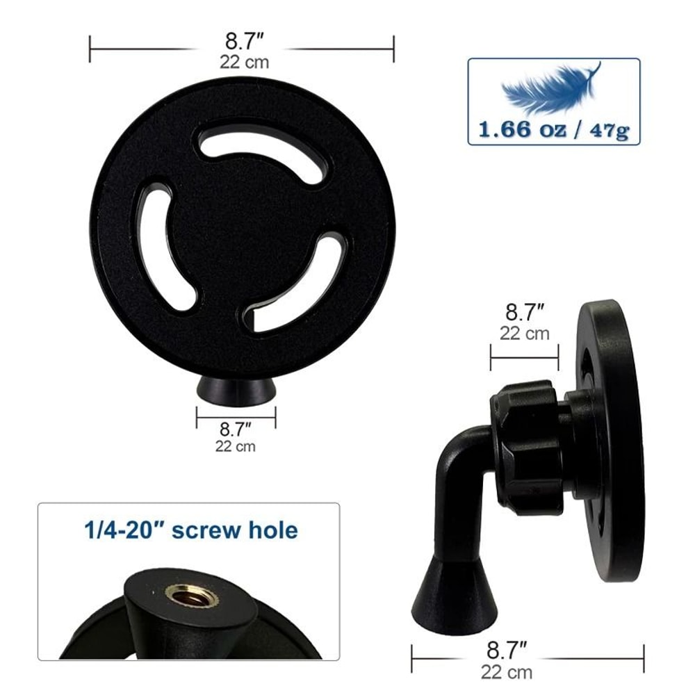 Magnetic Phone Tripod Mount Adapter 360 Rotation Stand With 14 Screw Hole For Apple MagSafe 1