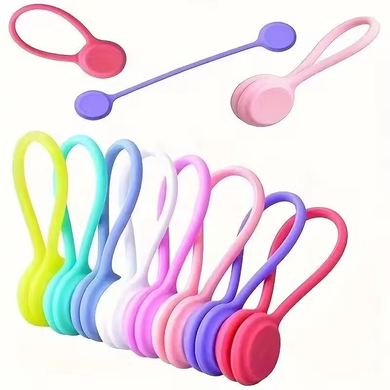 10Piece Reusable Magnetic Cable Ties Versatile Silicone Cord Organizer MultiPurpose Magnetic Fast 6