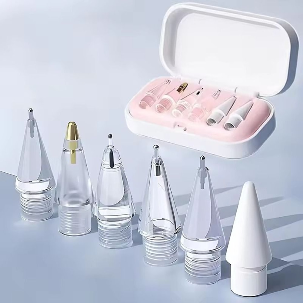 Clear Replacement Pen Tips For Apple Pencil 1st 2nd 3rd Gen 6Piece Mute Smooth Writing Nibs 1