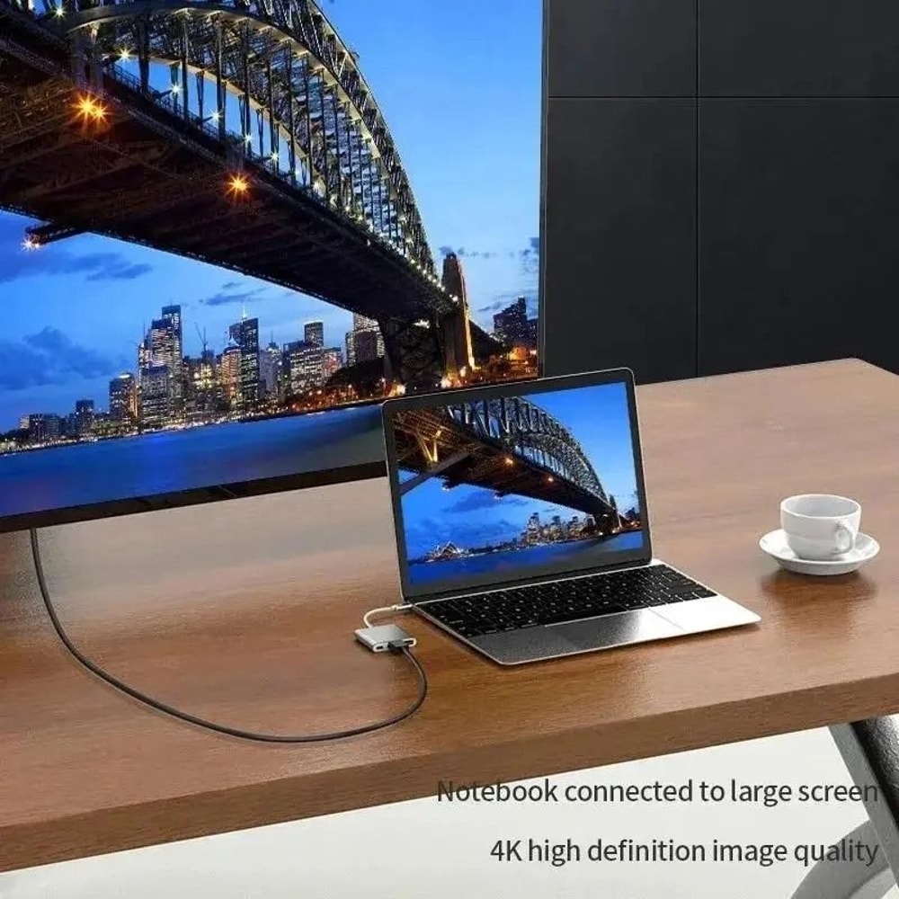 3in1 USBC Hub To 4K HDMI Adapter USB 30 60W TypeC Charging Converter For MacBook Laptops 4