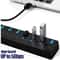 7in1 HighSpeed USB 30 Hub MultiPort Adapter With Individual Power Switches For Laptop PC 3
