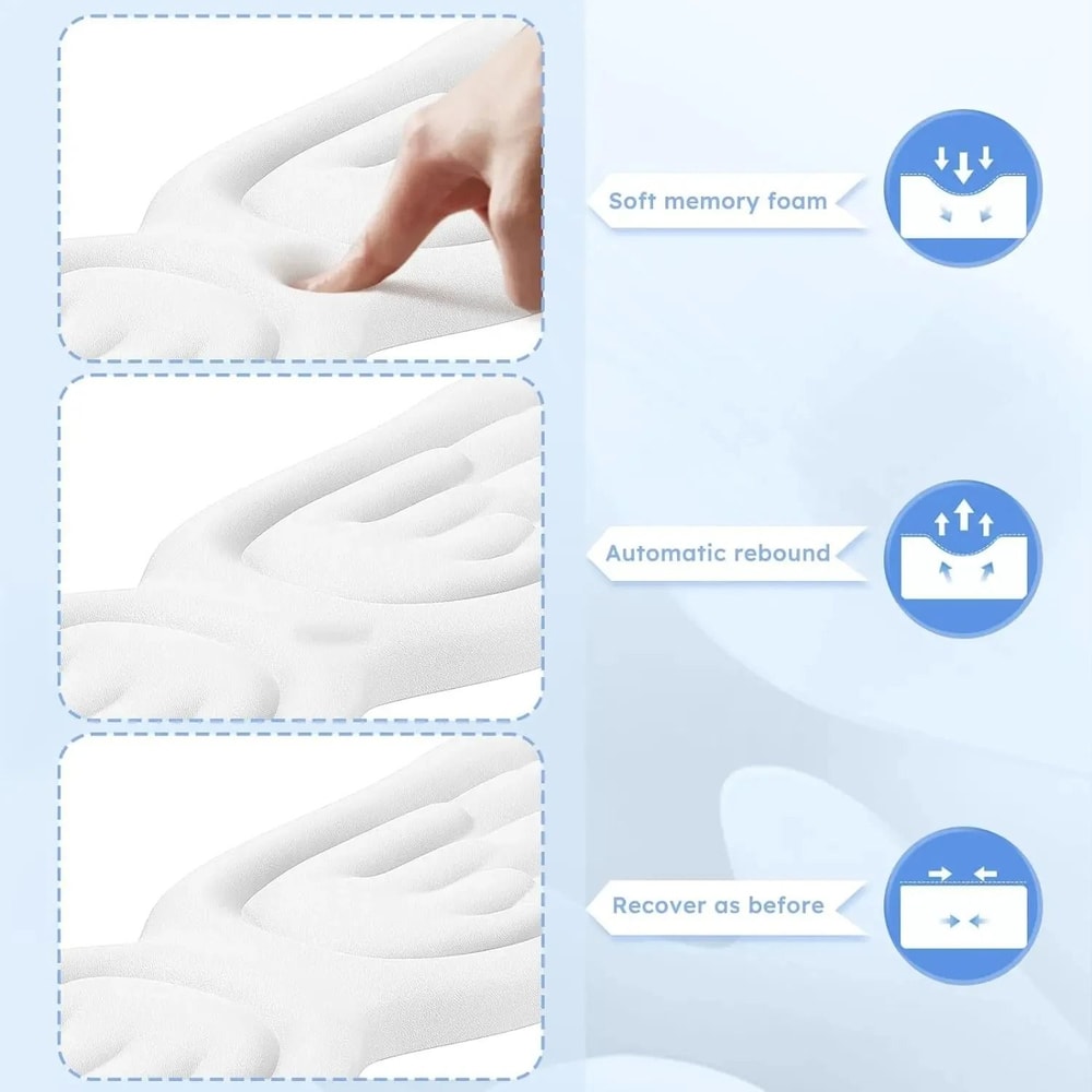Angel Wings Ergonomic Wrist Rest Set Memory Foam NonSlip Keyboard Mouse Pad For Office And Gaming 5