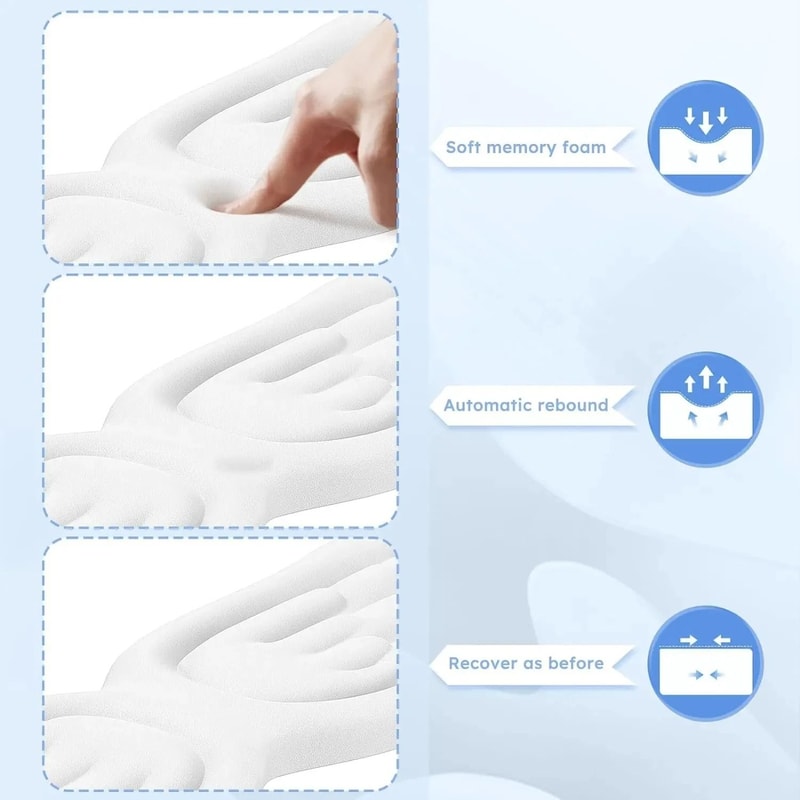 Angel Wings Ergonomic Wrist Rest Set Memory Foam NonSlip Keyboard Mouse Pad For Office And Gaming 5