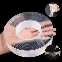nano double sided tape – transparent, reusable, & waterproof traceless adhesive tape for home & office