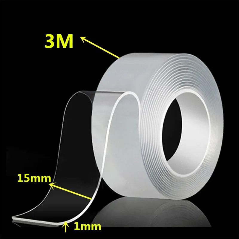 Nano Double Sided Tape Transparent Reusable Waterproof Traceless Adhesive Tape For Home Office 12