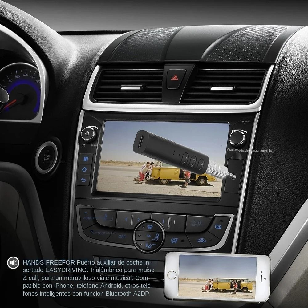 2in1 Bluetooth 50 Receiver HandsFree 35mm AUX Wireless Audio Adapter For Car Speaker Headphones 2