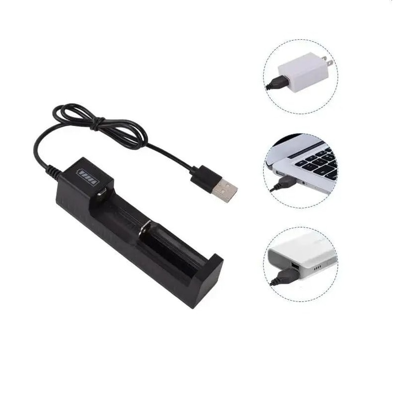 Universal 1Slot USB Smart Battery Charger For 18650 26650 14500 And 16340 Lithium Batteries 1