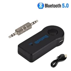 2 in 1 wireless bluetooth 5.0 receiver with 3.5mm jack aux for car music audio and handsfree calls