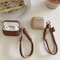 Caramel Color Soft Silicone AirPods Case With Anti Fall Lanyard For AirPods 4 3 Pro 2 1 1