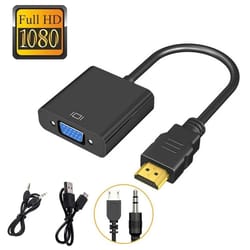 1080p hdmi to vga cable converter with audio and power supply for tablet projector pc and tv
