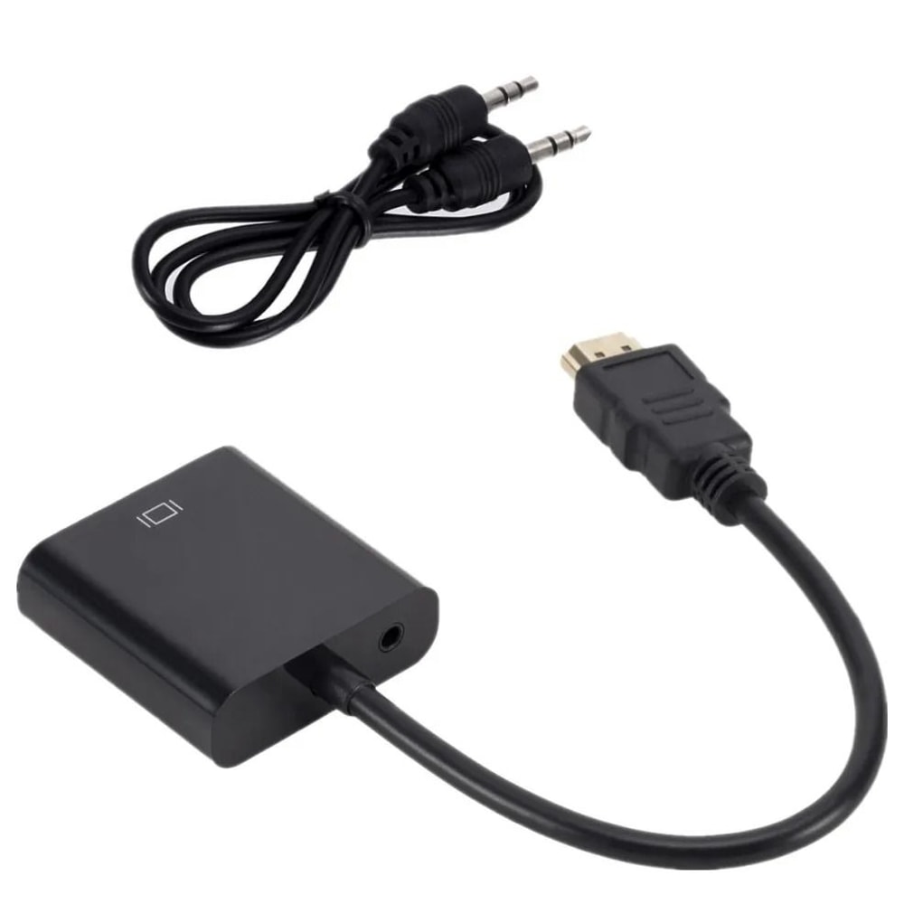 1080P HDMI To VGA Cable Converter With Audio And Power Supply For Tablet Projector PC And TV 7