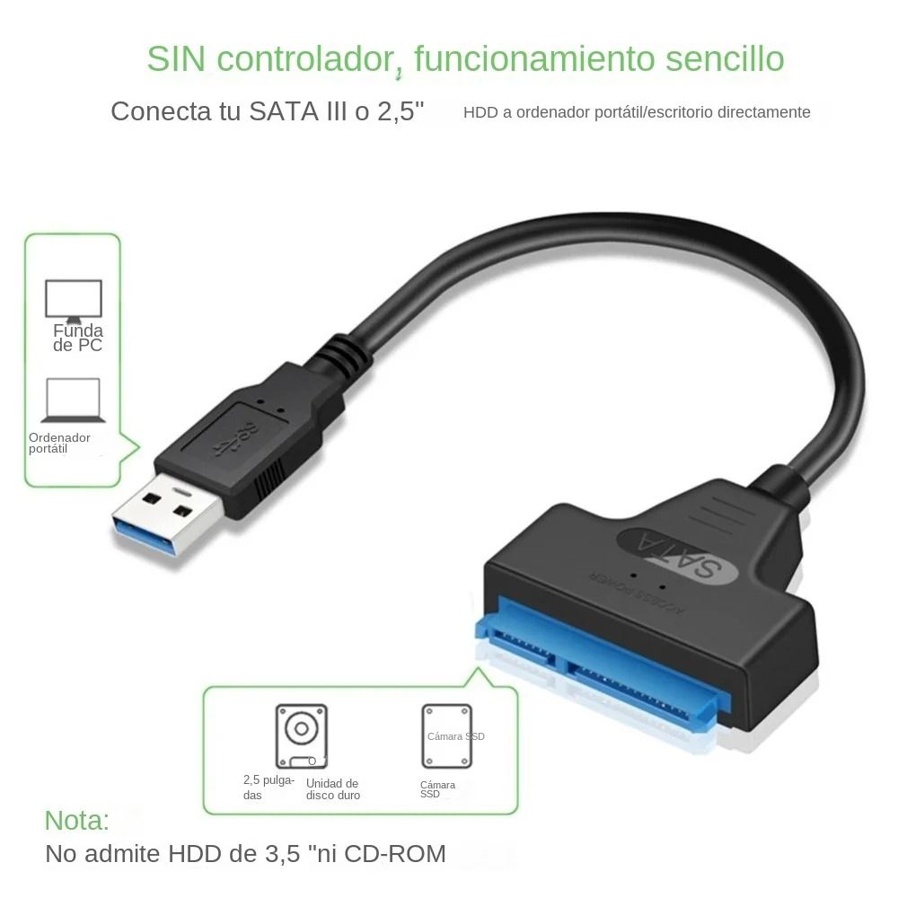 SATA To USB 30 Hard Drive Adapter Cable For 25 Inch HDD And SSD External Data Converter 2