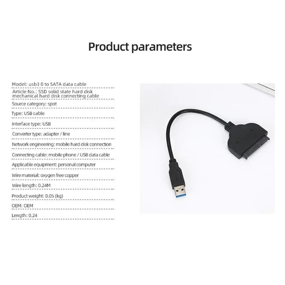 SATA To USB 30 Hard Drive Adapter Cable For 25 Inch HDD And SSD External Data Converter 4